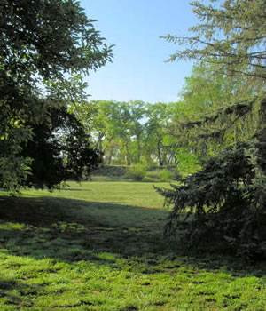 looking toward the river